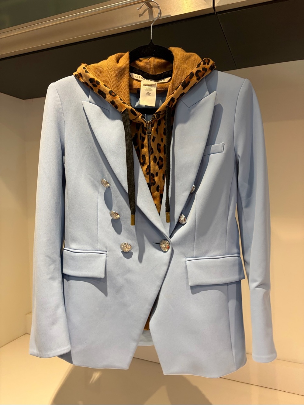 $748 Veronica Beard light baby powder Blue Miller Dickey jacket blazer, size 6